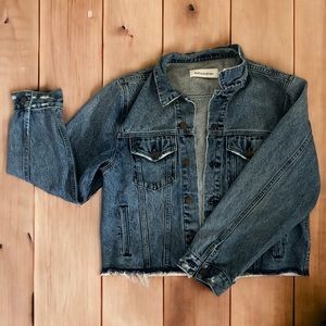 Reformation Jean Frayed Jacket Size Large